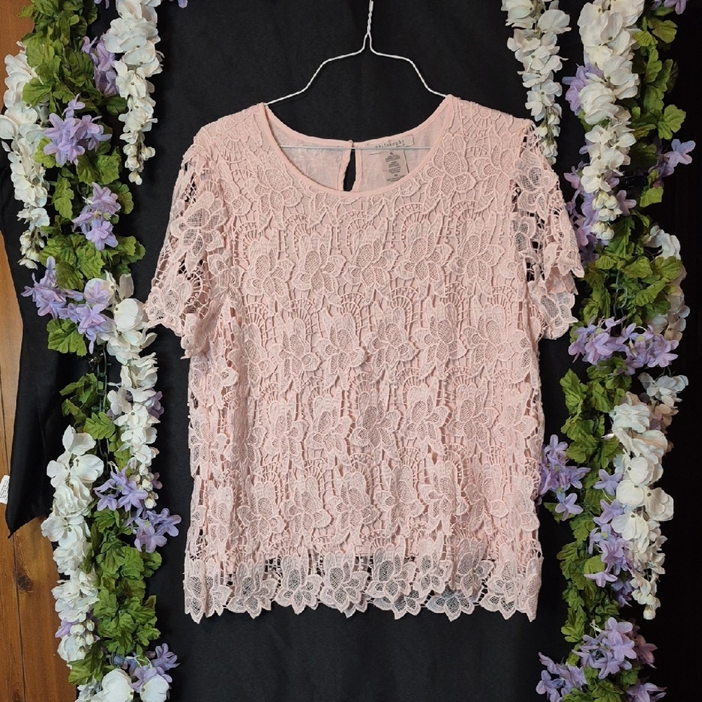 Philosophy Delicate Pink Lace Blouse